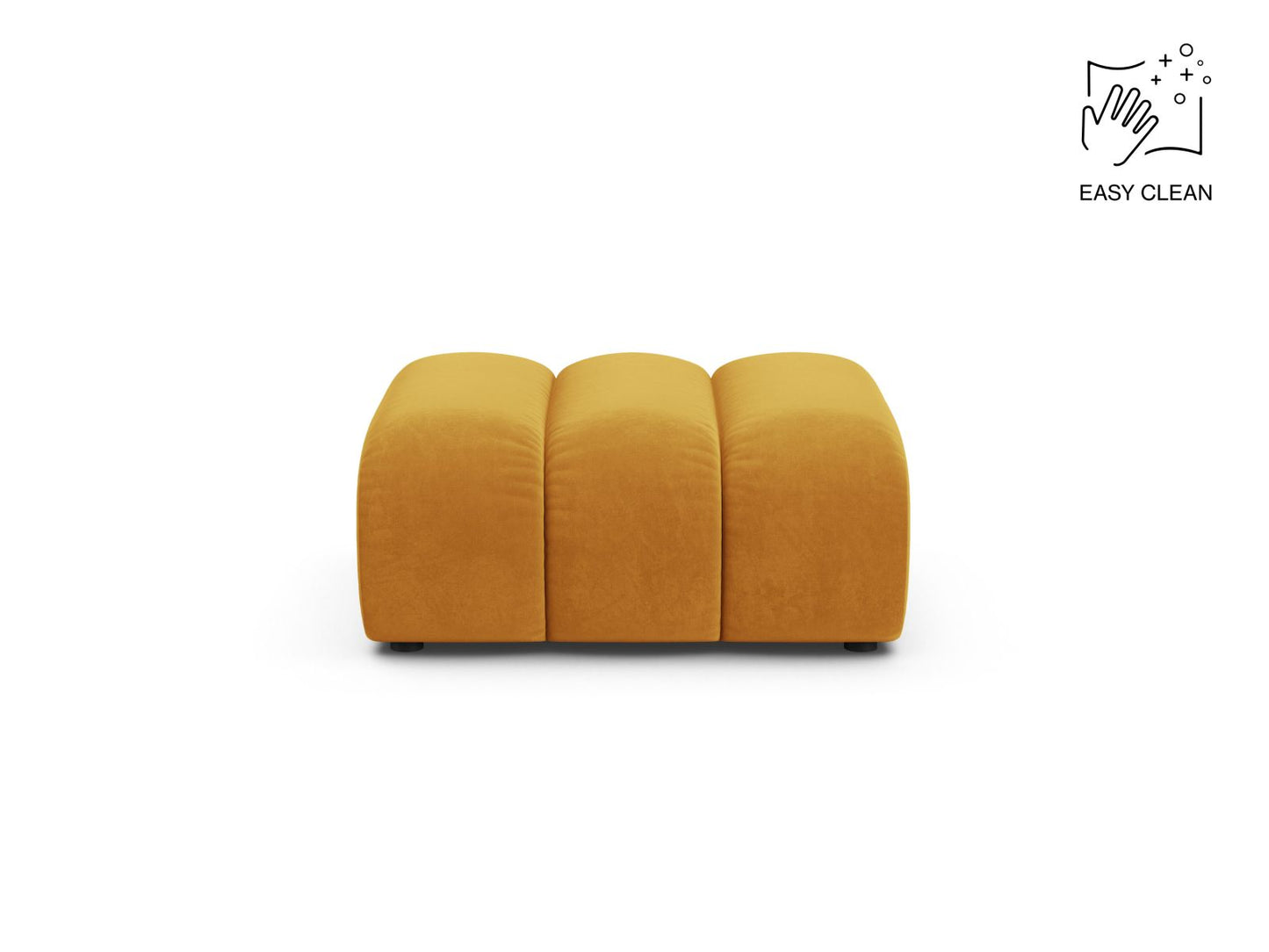 Pouf Samt Beige Lupine — Yellow