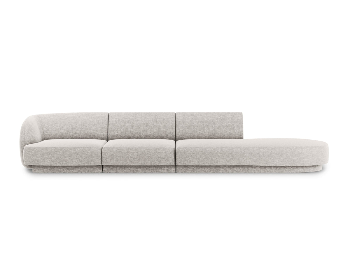 Miley Sofa, 4 Seats, 323x90 cm — Silver / Right