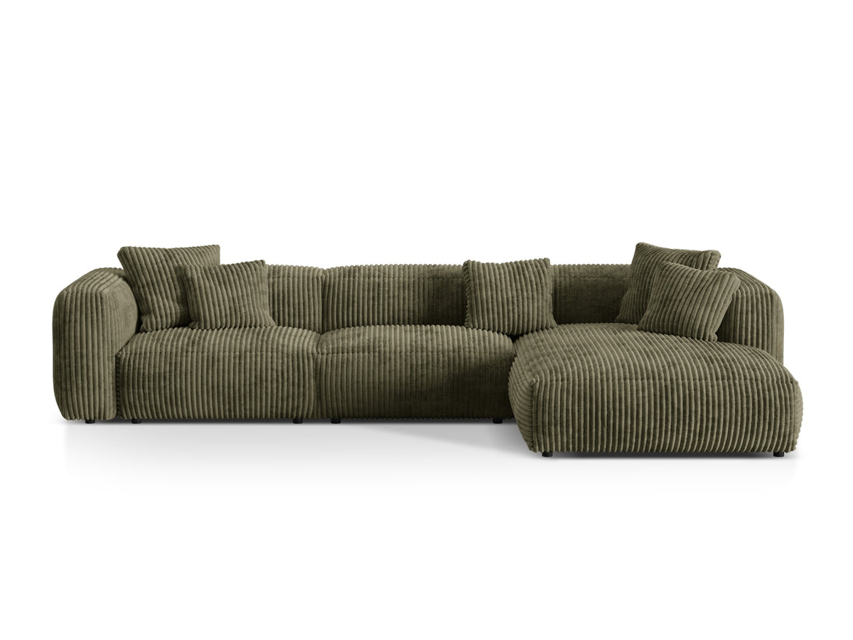 Martina Modular Corner Sofa XL, 3 Seats, 330x176 cm — Moss Green / Right