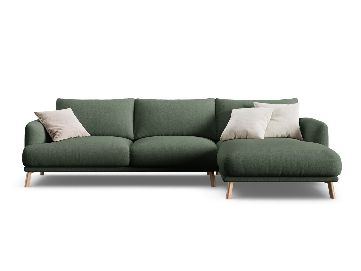 Naomi Corner Sofa, 4 Seats, 285x170 cm — Moss Green / Right