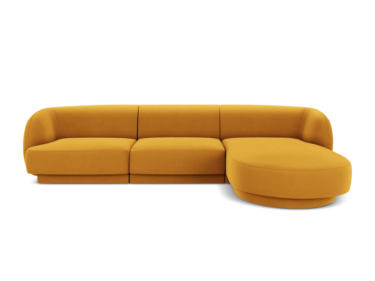 Miley Corner Sofa, 4 Seats, 255x156 cm — Yellow / Right