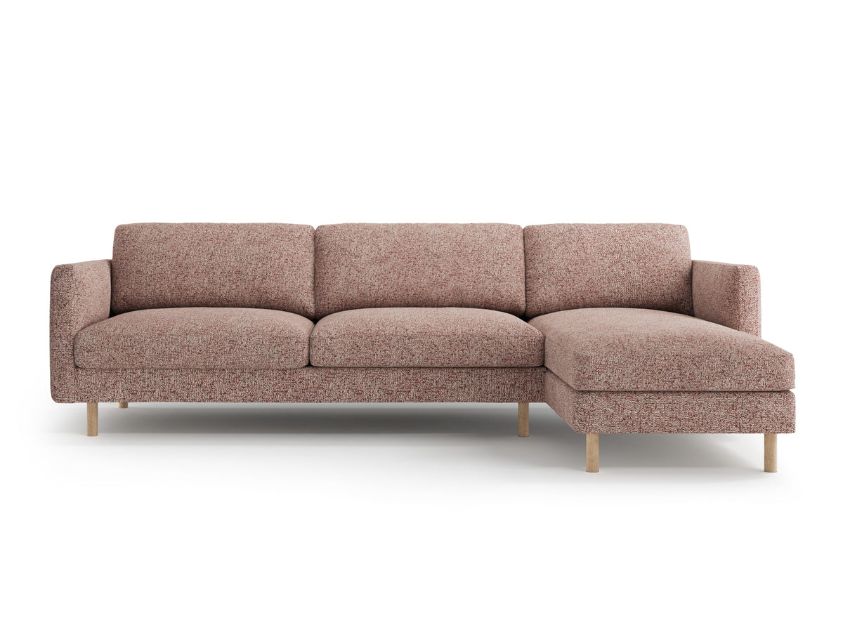 Eden Corner Sofa, 3 Seats — Pink Melange / Right