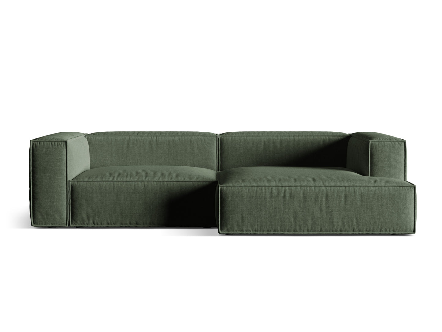 Nuria Modular Corner Sofa, 4 Seats, 292x147 cm — Moss Green / Right