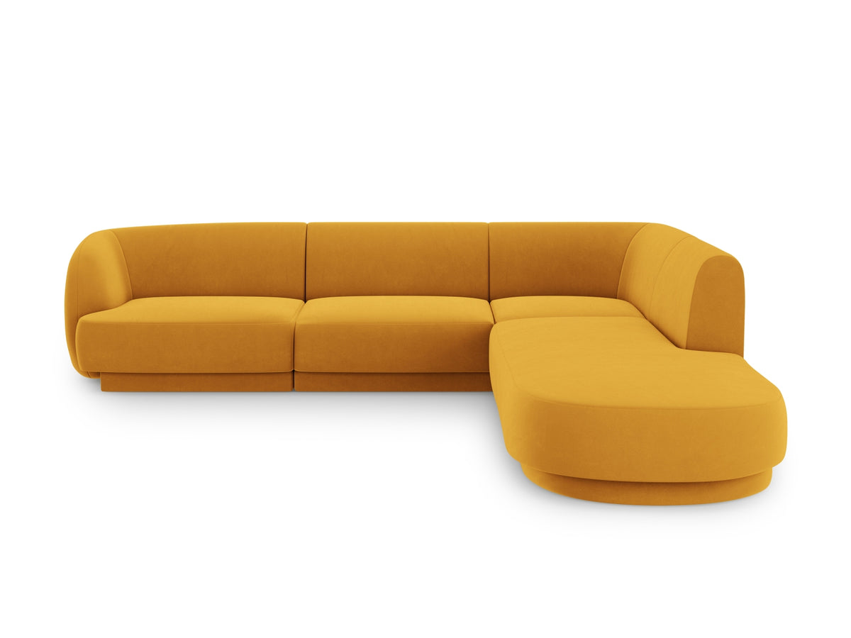 Miley Corner Sofa, 6 Seats, 255x248 cm — Yellow / Right