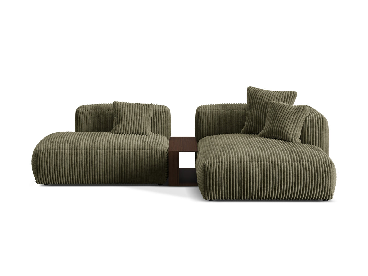 Martina Modular Corner Sofa, 2 Seats, 285x176 cm — Moss Green / Right