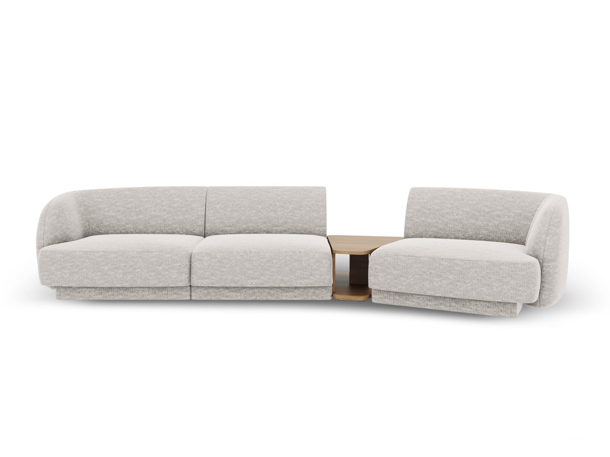 Miley Modular Sofa, 3 Seats, 303x126 cm — Silver / Right