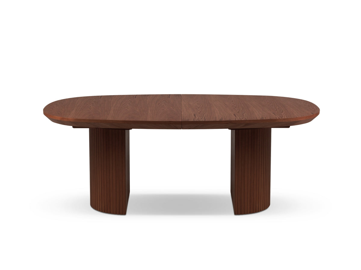 Nido Extendable Table, 12 Seats, 200x110 cm — Dark Oak Veneer and Dark Brown Oak