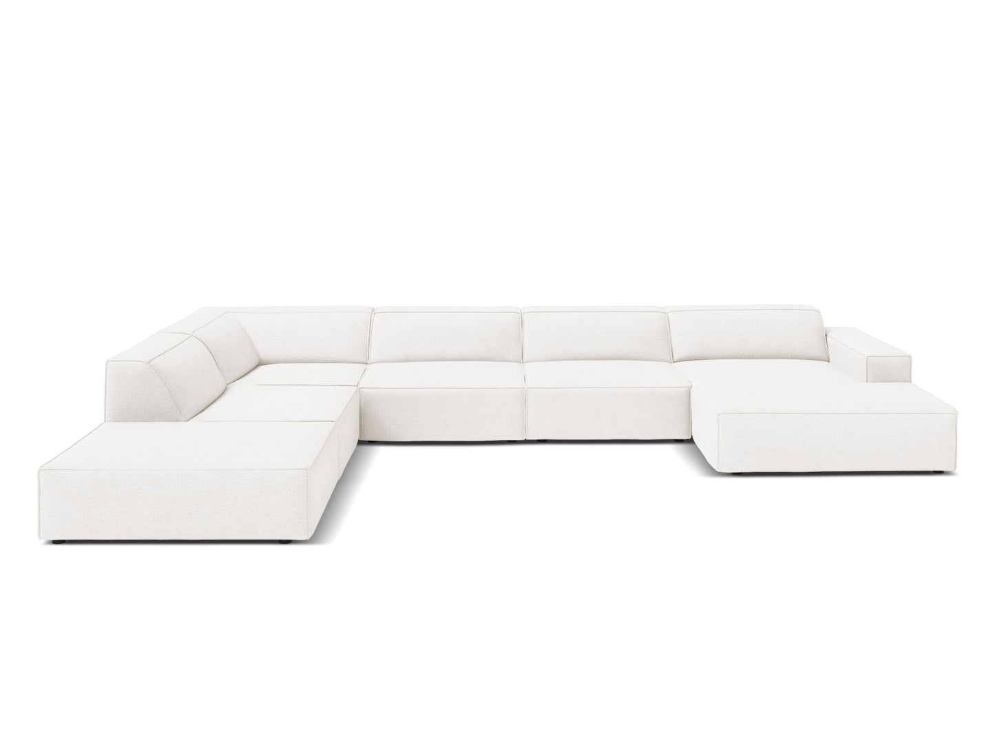 Panorama-Ecksofa Bouclé Beige Jodie — White