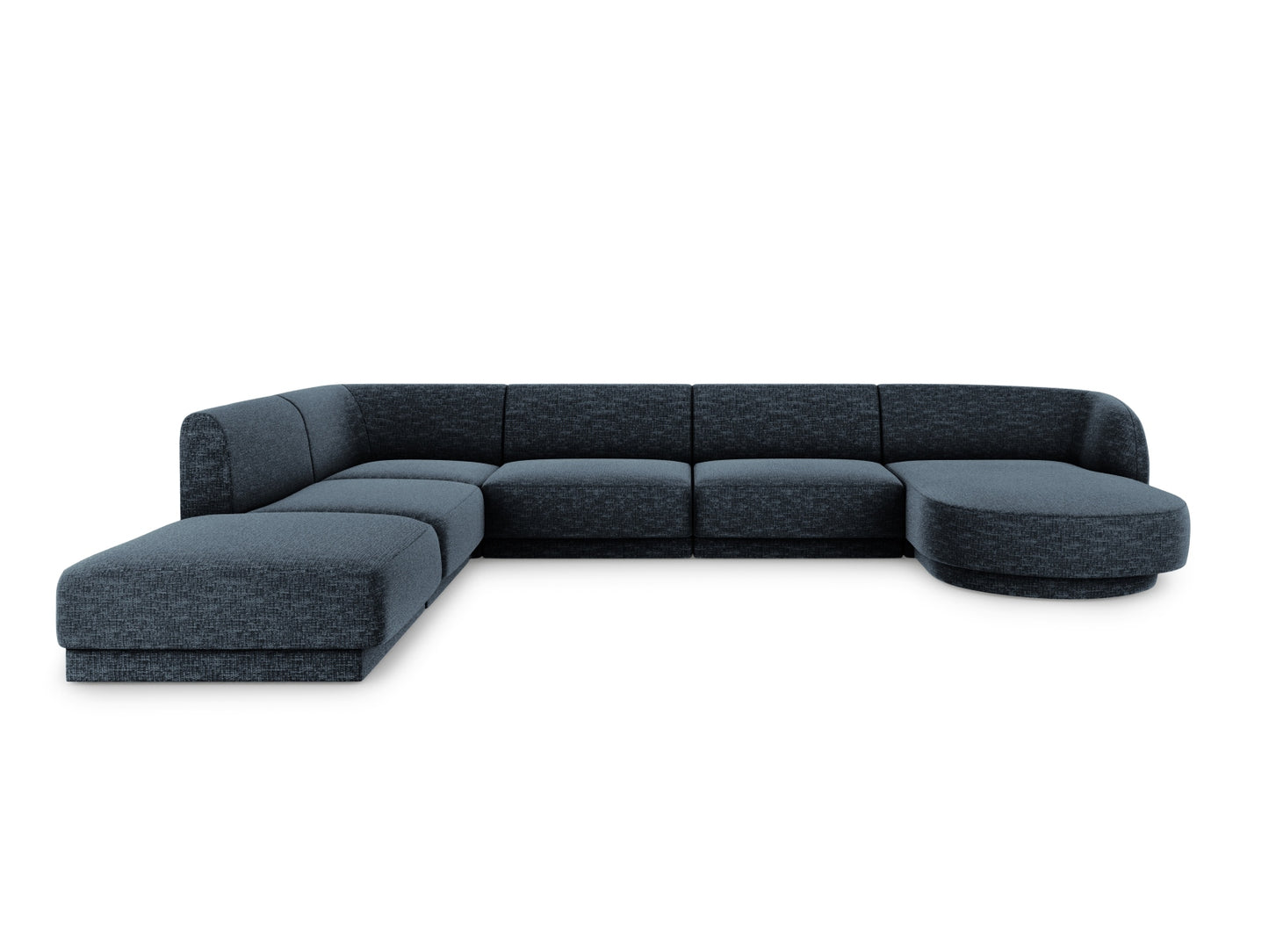 Panorama-Ecksofa Chenille Beige Miley — Royal Blue