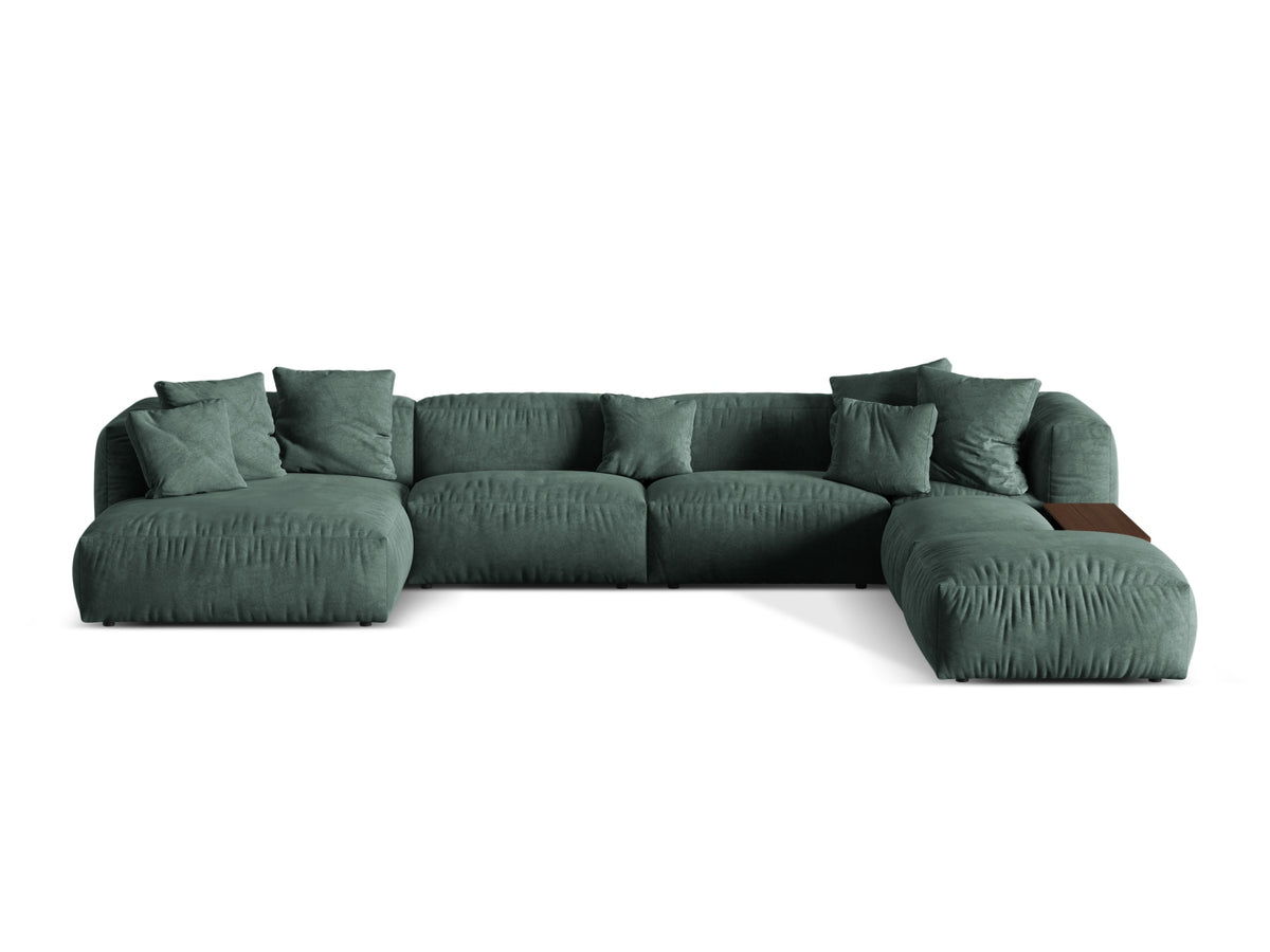Martina Modular Panoramic Corner Sofa, 5 Seats, 406x280 cm — Petrol / Right