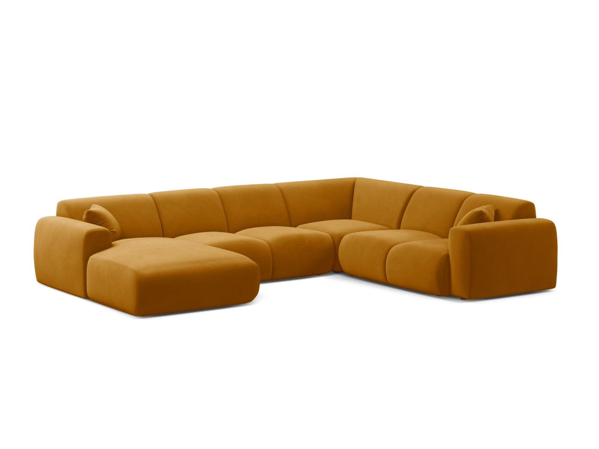 Molino Modular Panoramic Corner Sofa, 6 Seats, 326x252 cm — Yellow / Right