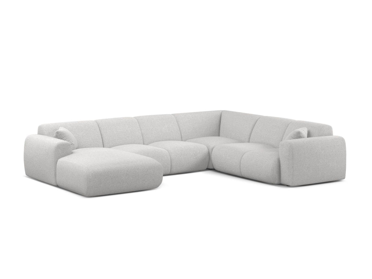 Molino Modular Panoramic Corner Sofa, 6 Seats, 326x252 cm — Silver / Right
