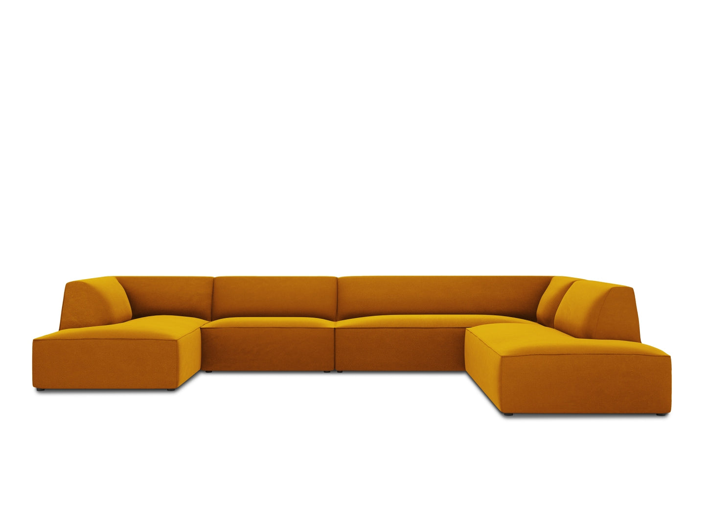 Ruby Panoramic Corner Sofa, 7 Seats, 366x273 cm — Yellow / Right