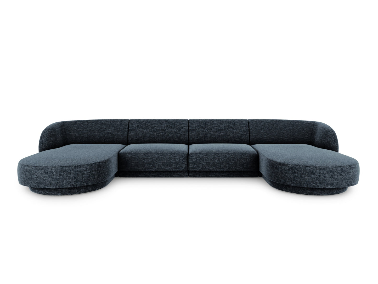 Panoramasofa Chenille Beige Miley — Royal Blue