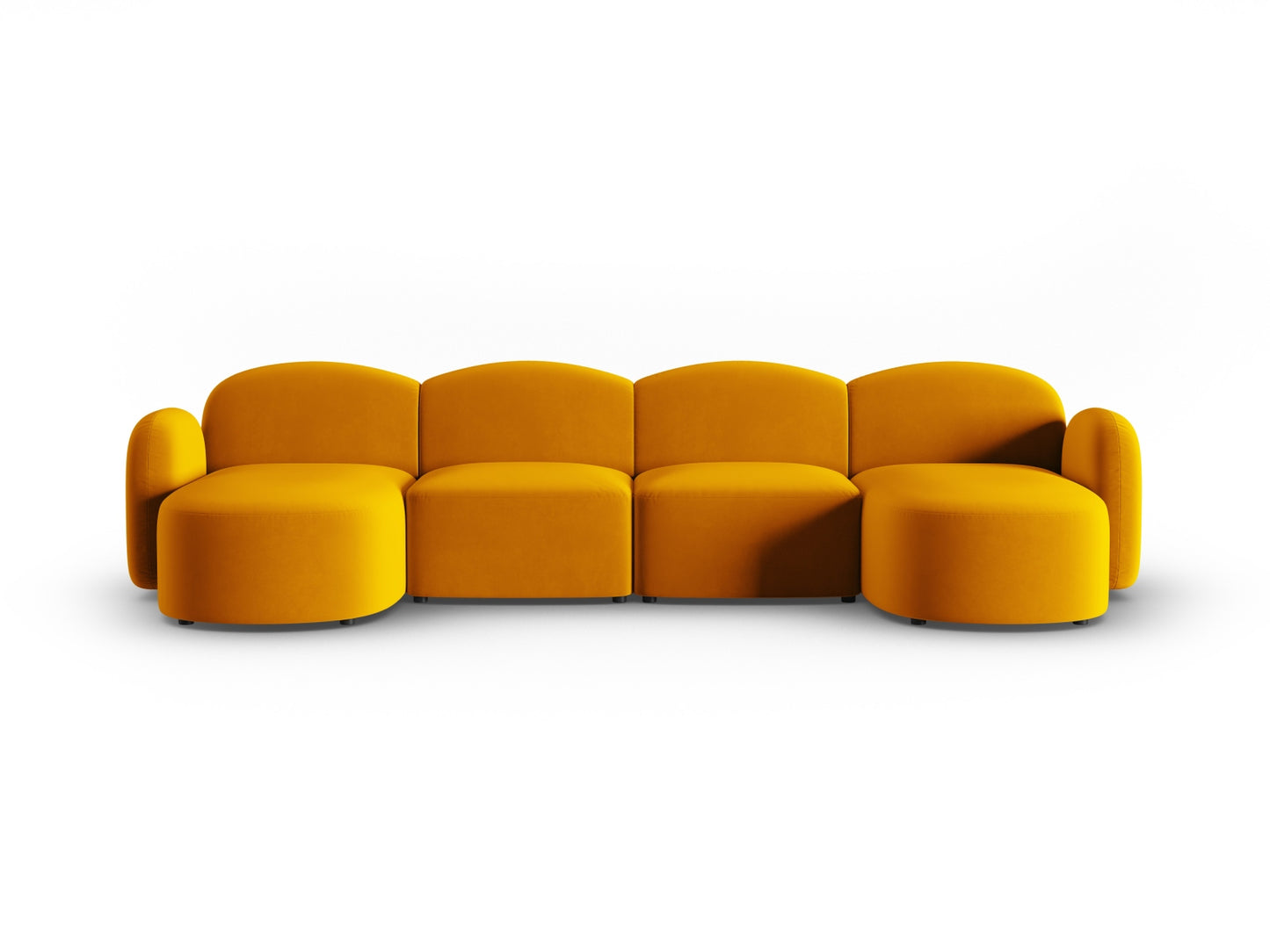 Panoramasofa Samt Schwarz Blair — Yellow