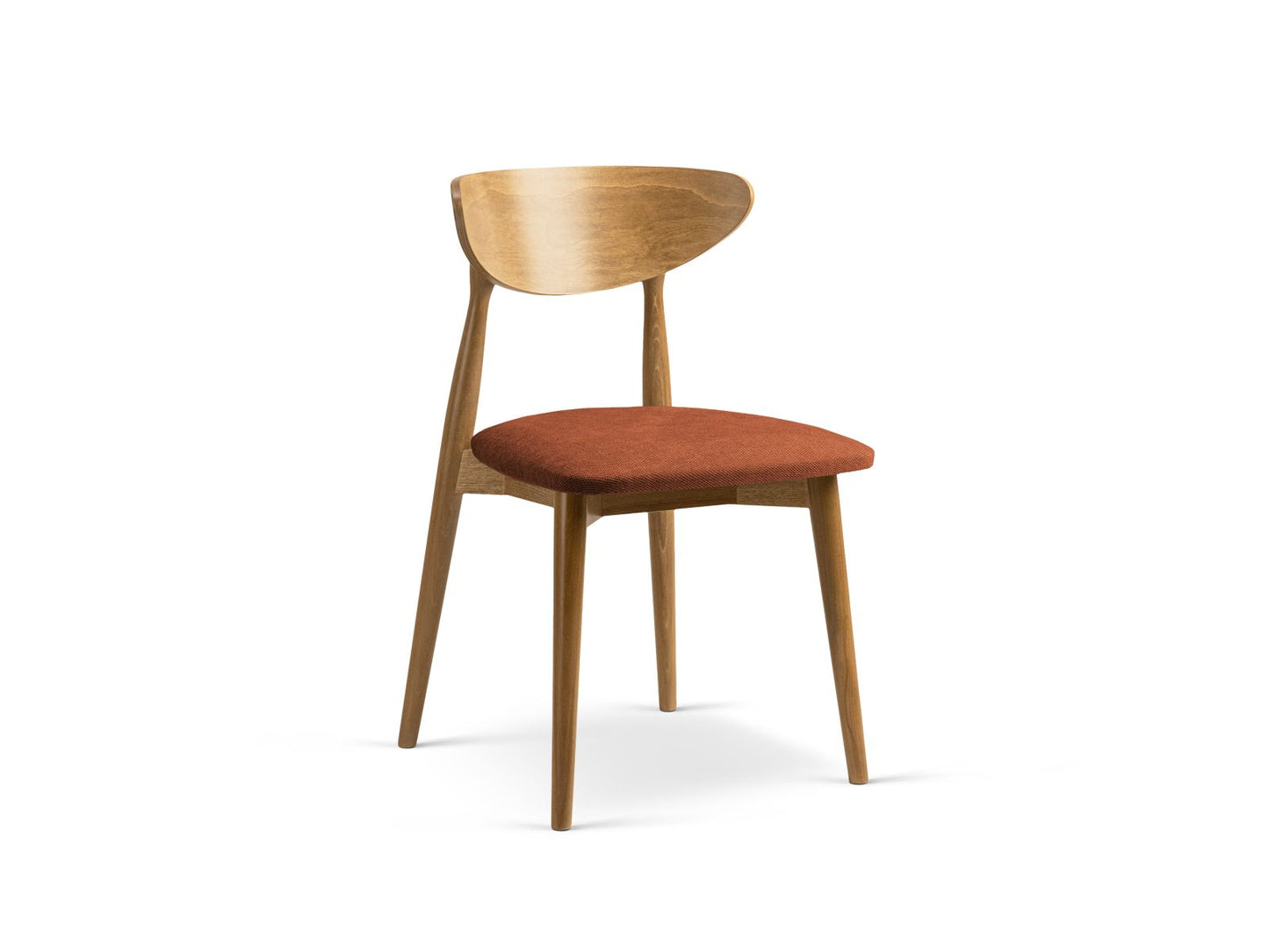 Leon Set of 2 Chairs, 47.5x48 cm — Orange / American Walnut