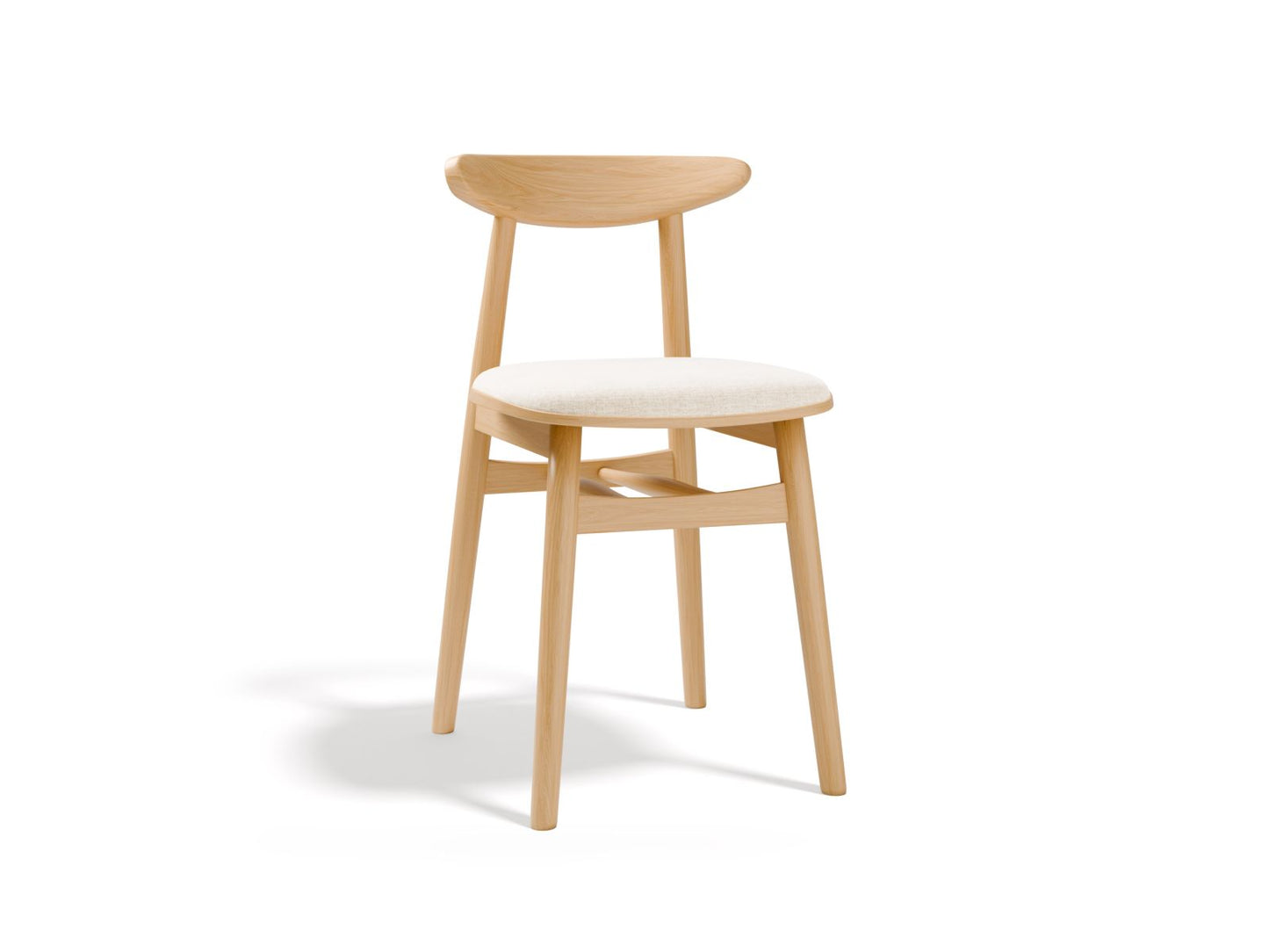 Bony Set Of 2 Chairs, 42x47 cm — White / Natural Beech Wood