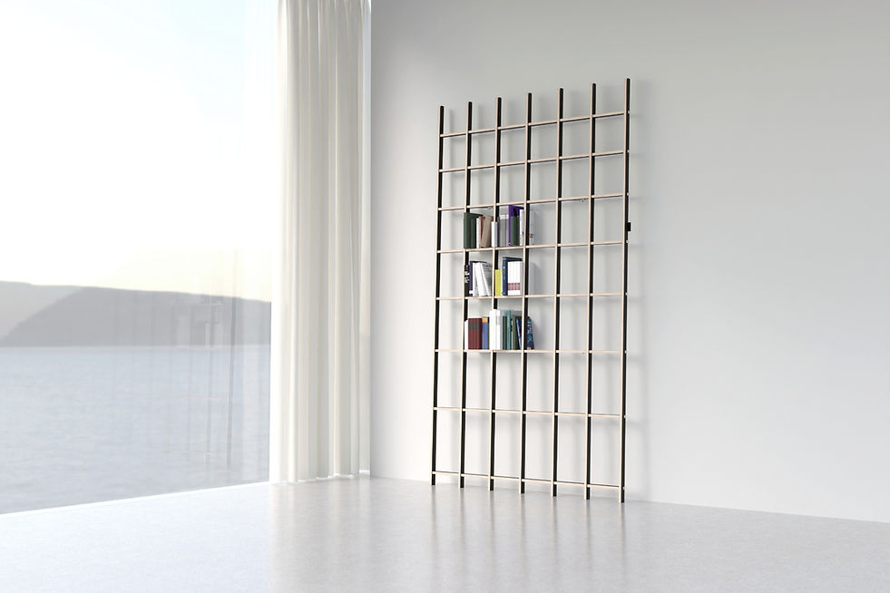 BREUER & BONO EIGER EI-32-B/W Sculptural Wall Shelf o – Birch Black/White