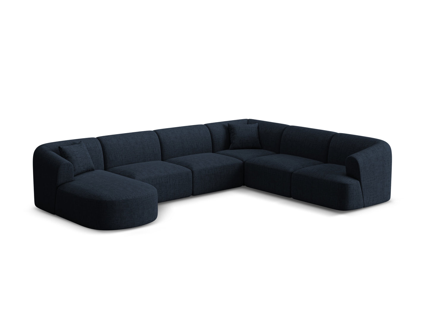 Campi Modular Panoramic Corner Sofa (7 Seats, 330x255x70) - Structured Fabric - Gallery image 8
