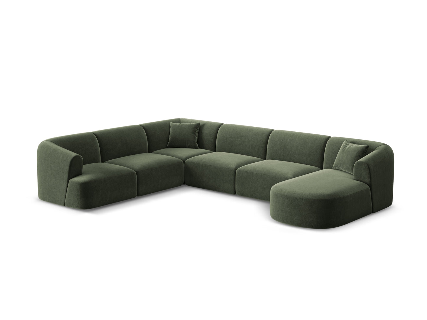 Campi Modular Panoramic Corner Sofa (7 Seats, 330x255x70) - Velvet - Gallery image 8