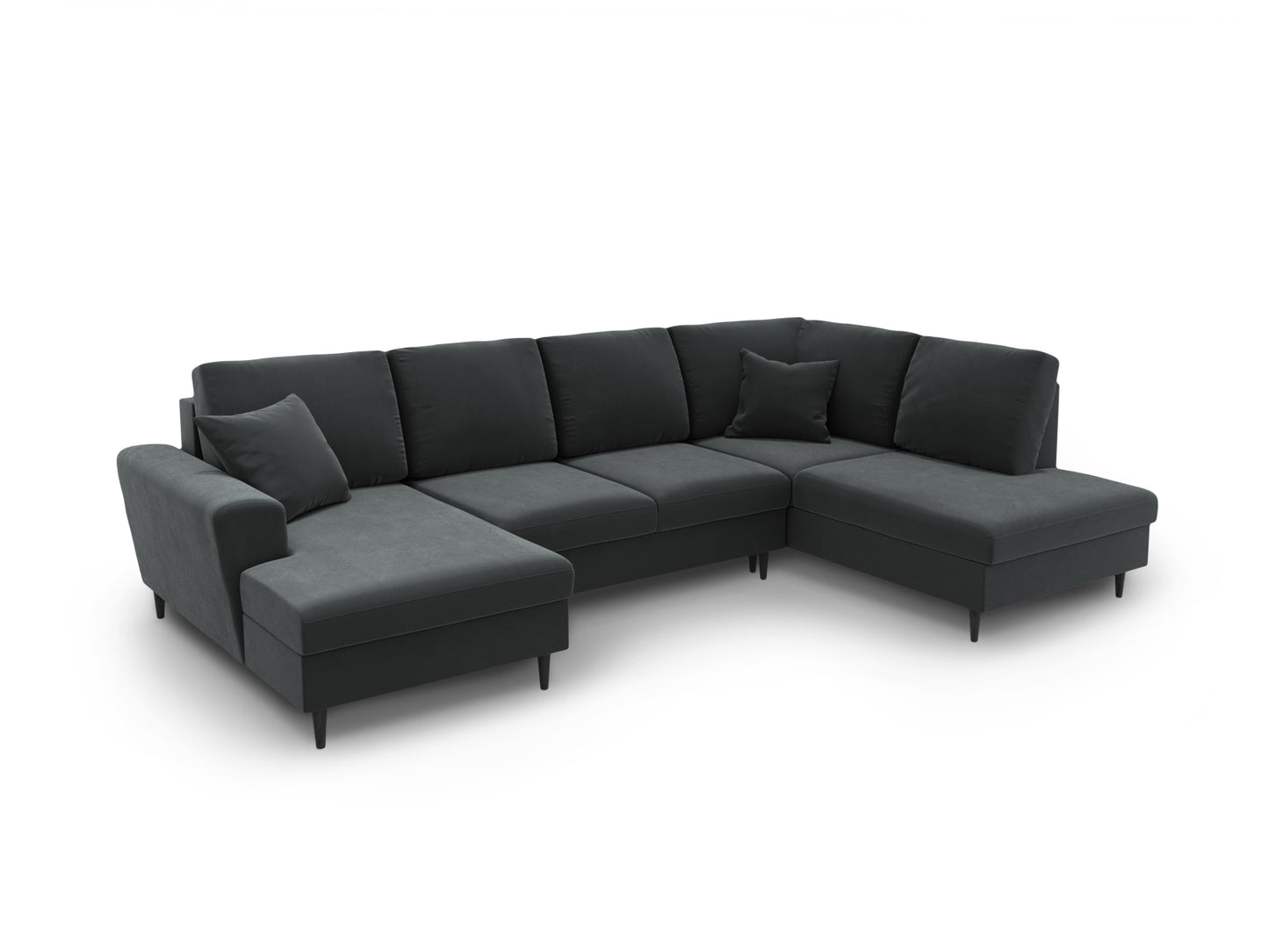 Kyoto Panoramic Corner Sofa With Bed Function And Box (7 Seats, 313x194x88) - Left/Right - Riviera Velvet - Gallery image 8