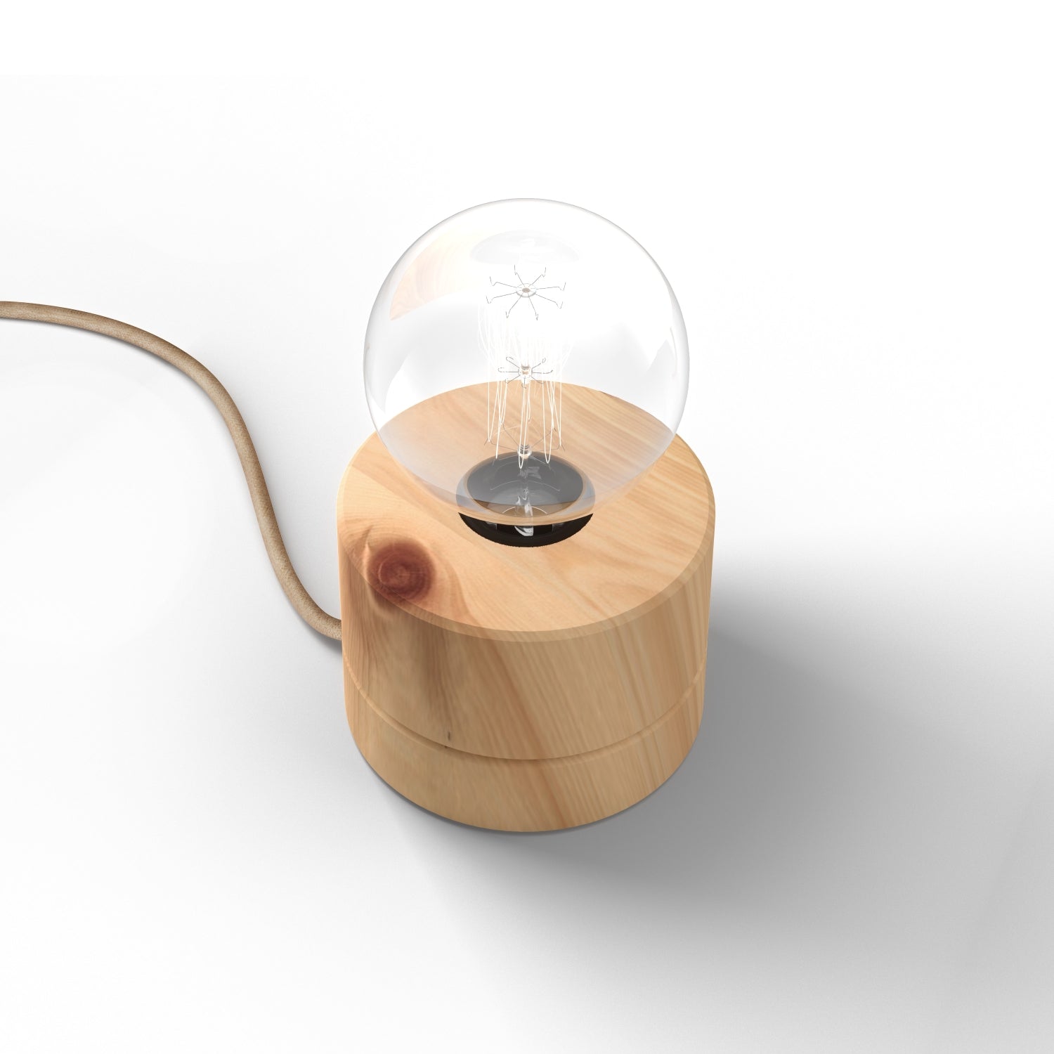 ALMUT 0239 Scandinavian Wood Table Lamp Oak