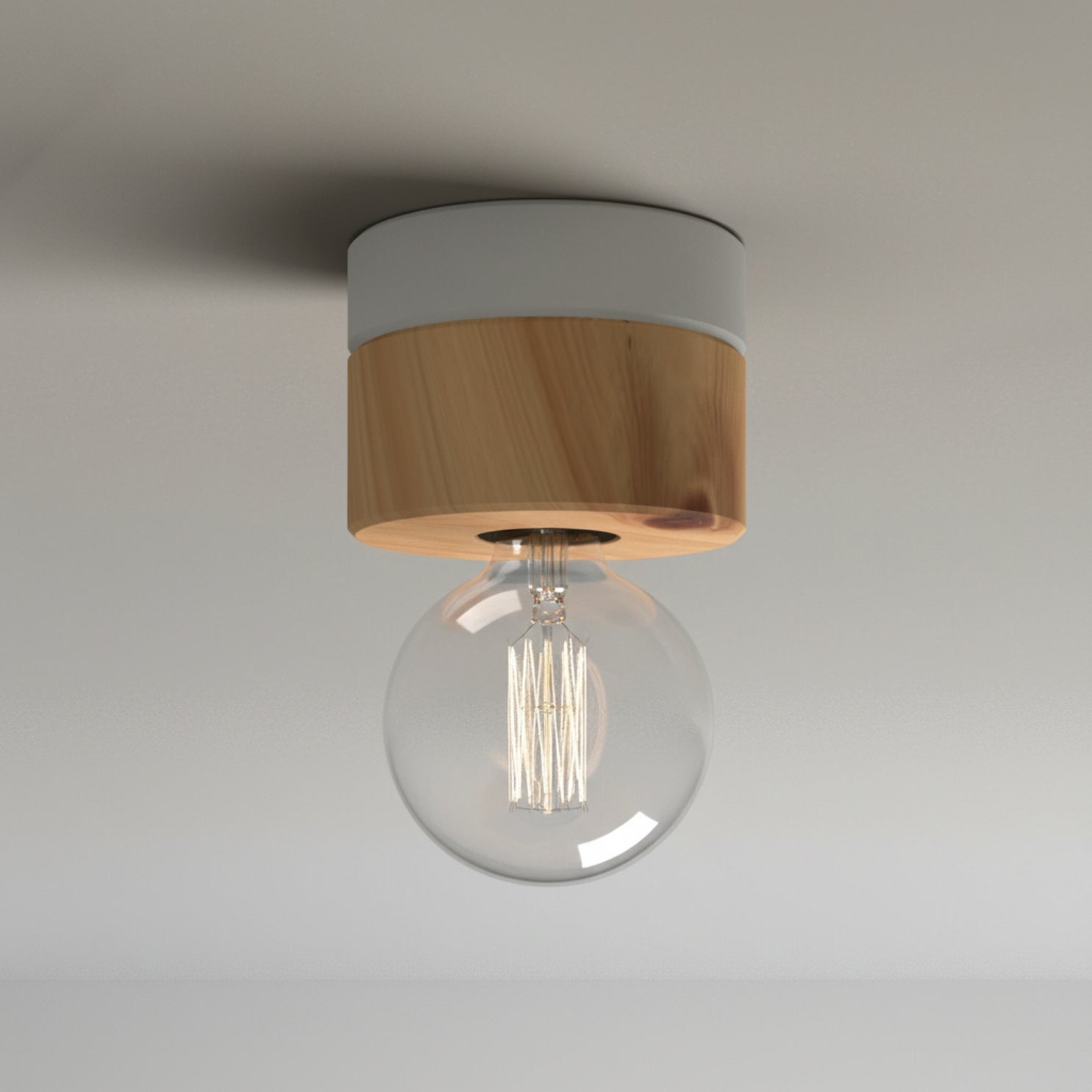 ALMUT 0239 Scandinavian Wood Ceiling Light Oak