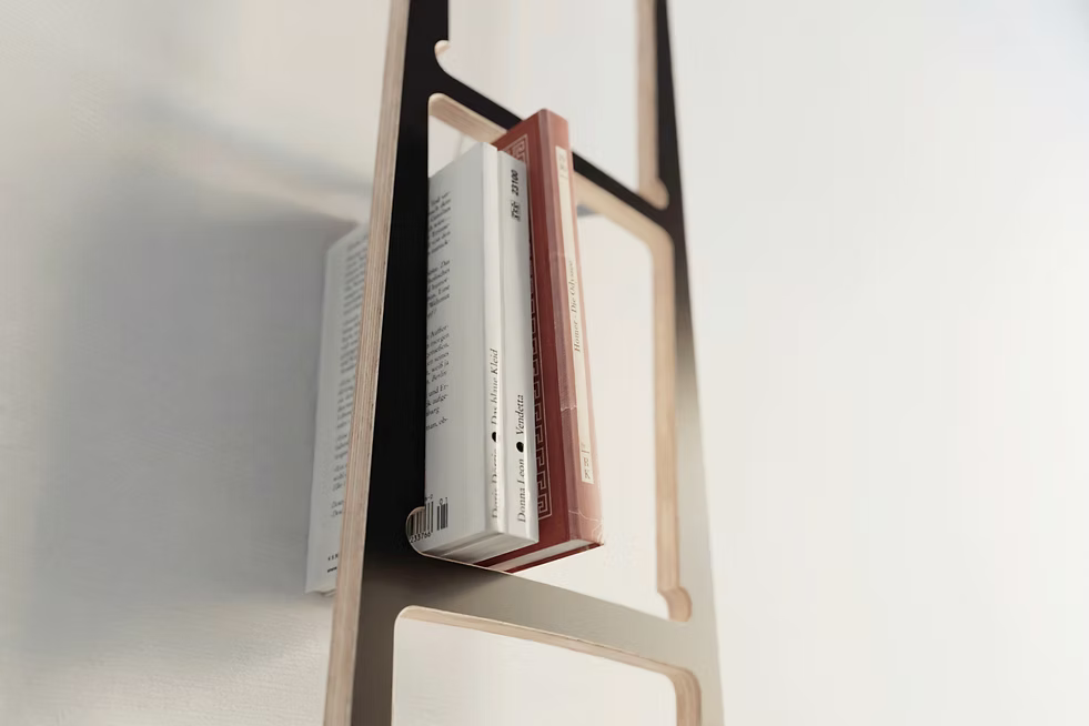 BREUER & BONO ADONIS AD-B Wall Bookshelf – Birch Black/White