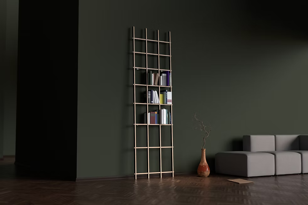 BREUER & BONO EIGER EI-48-B/W Sculptural Wall Shelf  – Birch Black/White