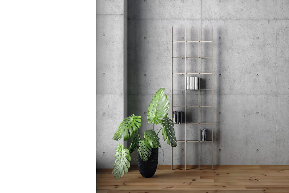 BREUER & BONO OPEN OP-49-B/W  Wall Bookshelf – Birch Black/White