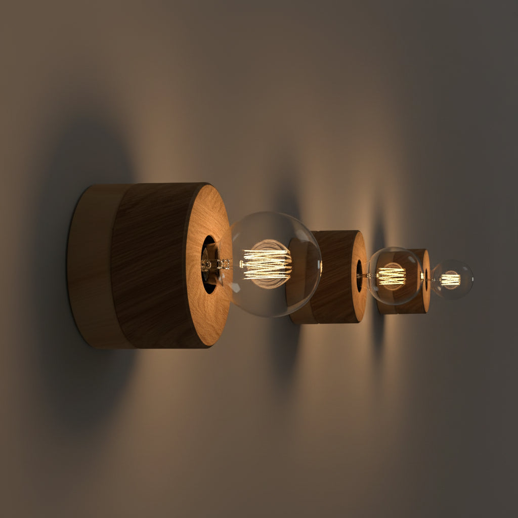 ALMUT 0239 Scandinavian Wood Wall Light Pine