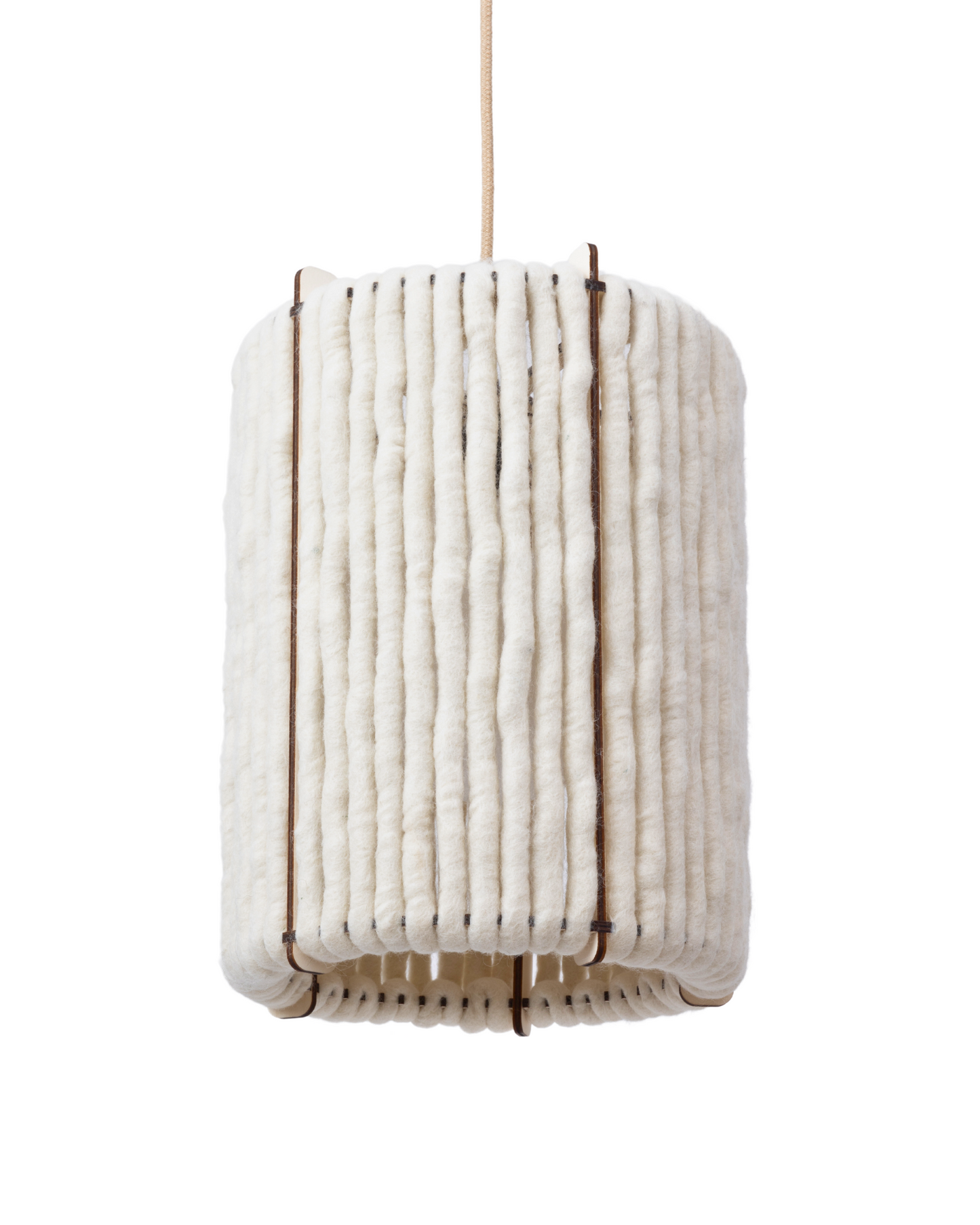 Wool & Wood Pendant Light — Cone