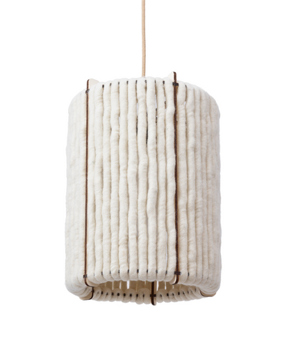 Wool & Wood Pendant Light — Cone