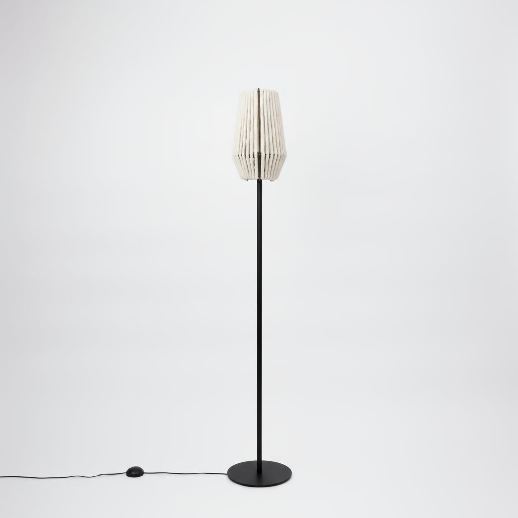 ALMUT 6020 Wool & Wood Floor Lamp — Cone