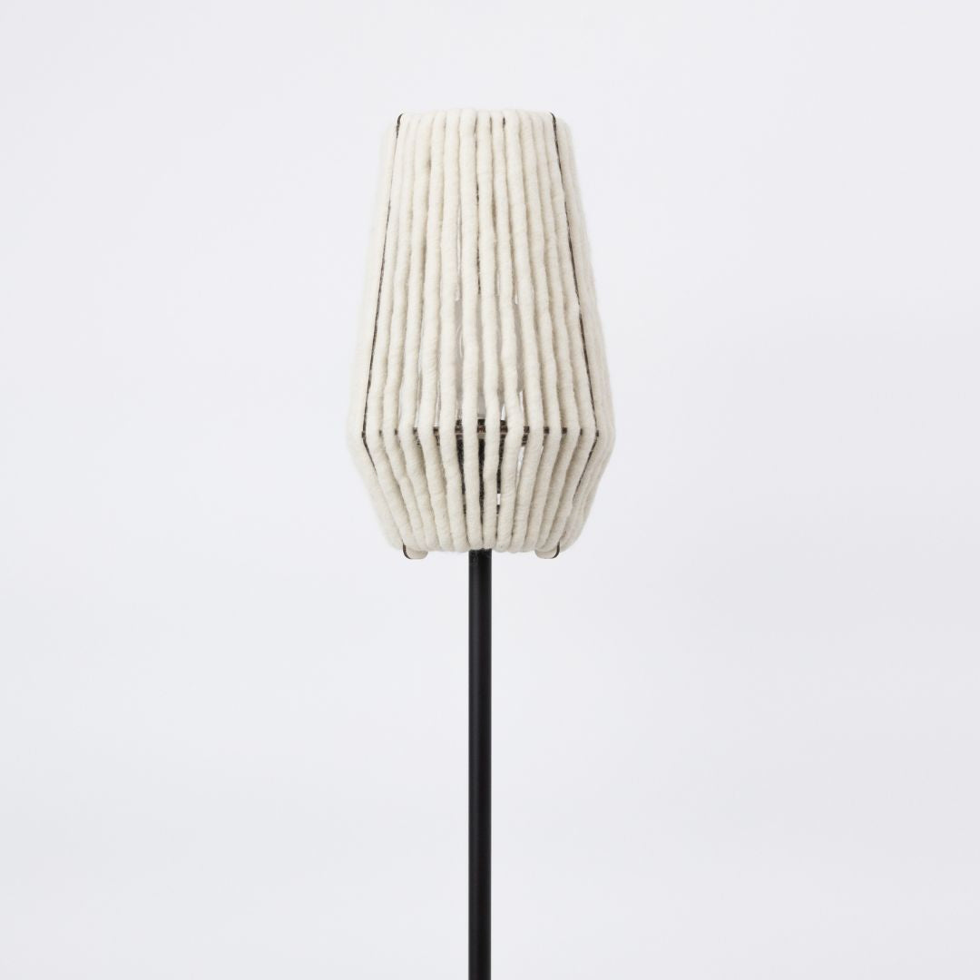 ALMUT 6020 Wool & Wood Floor Lamp — Cone