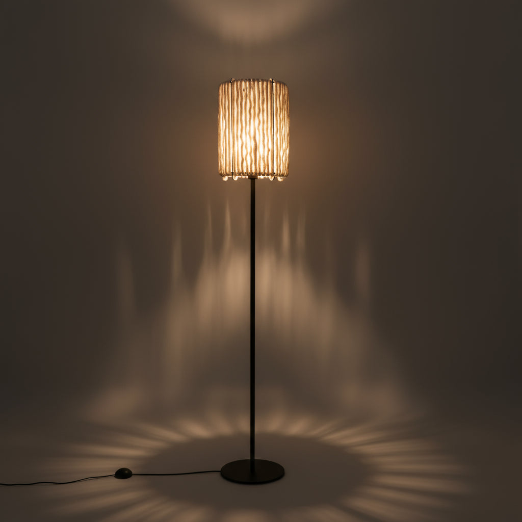 ALMUT 6020 Wool & Wood Floor Lamp — Cylinder