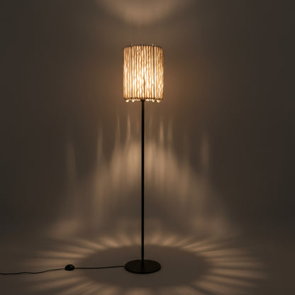ALMUT 6020 Wool & Wood Floor Lamp — Cylinder