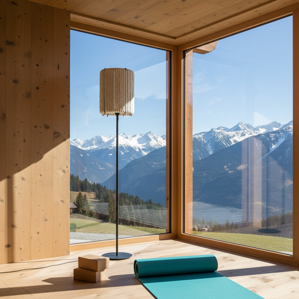 ALMUT 6020 Wool & Wood Floor Lamp — Cylinder