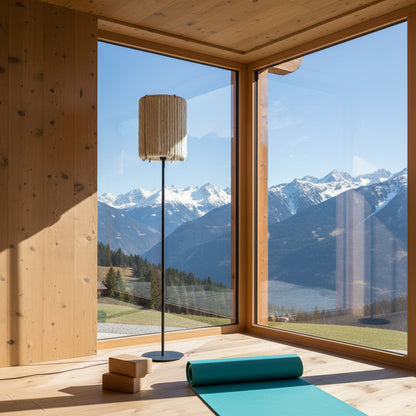 ALMUT 6020 Wool & Wood Floor Lamp — Cylinder
