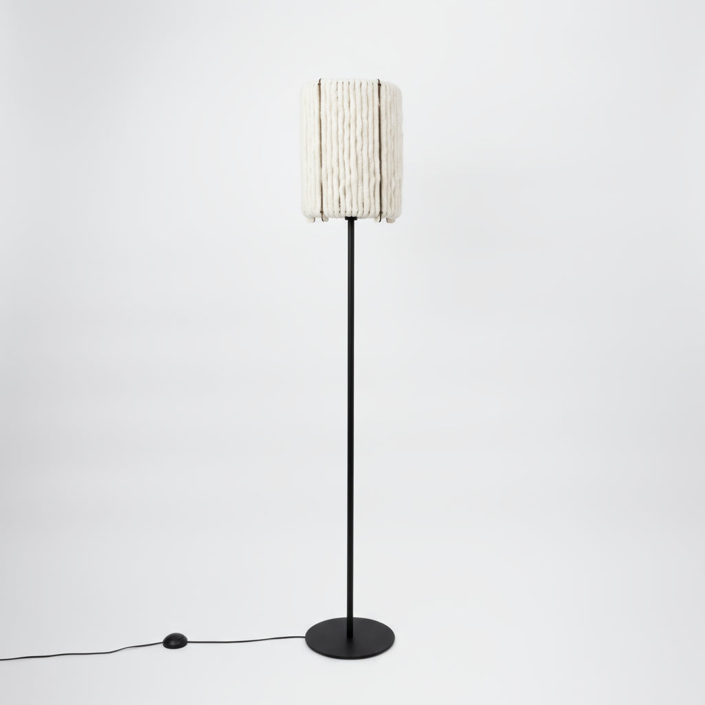 ALMUT 6020 Wool & Wood Floor Lamp — Cylinder