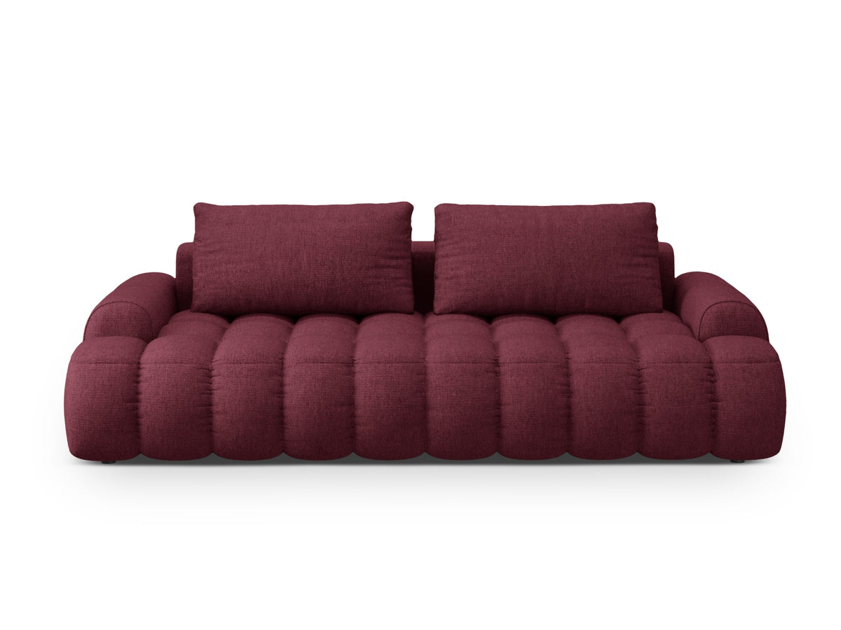 Linz Sofa With Bed Function And Box, 4 Seats, 250x100 cm — Burgundy