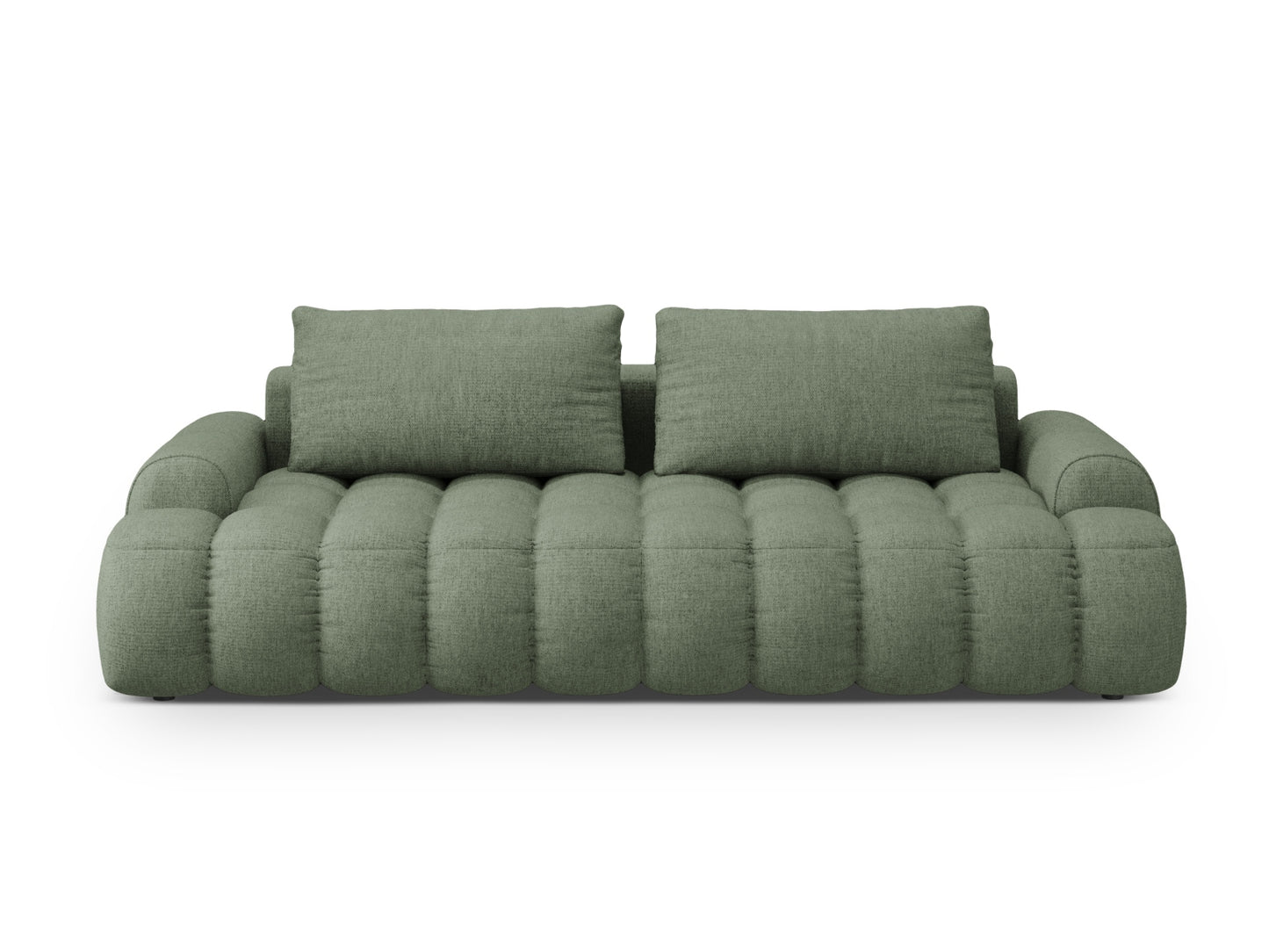 Linz Sofa With Bed Function And Box, 4 Seats, 250x100 cm — Dark Olive Green