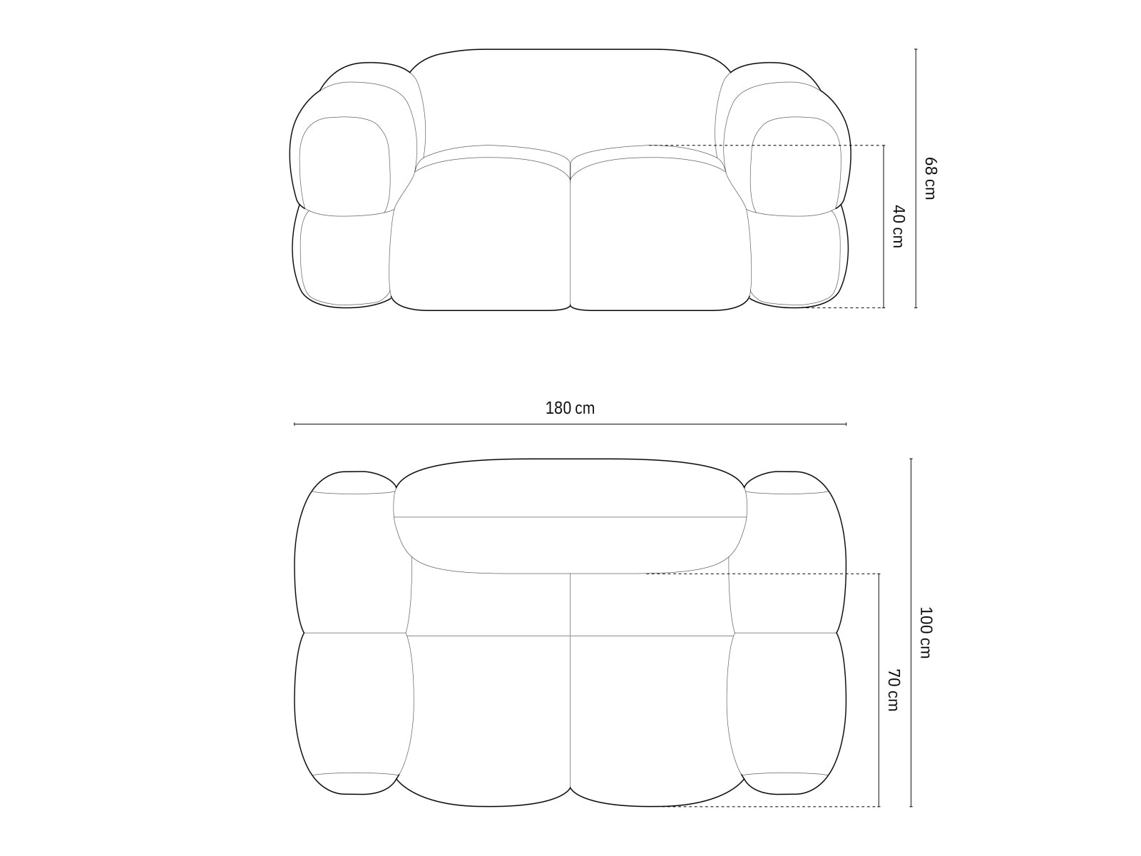 Loretto Sofa, 2 Seats, 180x100 cm