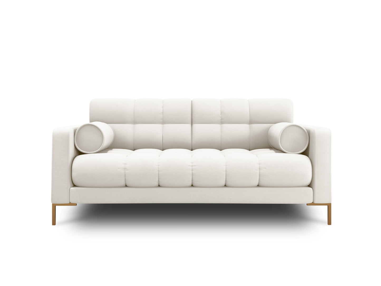 Bali Sofa, 2 Seats, 152x96 cm — Light Beige / Gold Metal
