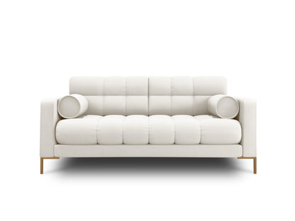 Bali Sofa, 2 Seats, 152x96 cm — Light Beige / Gold Metal