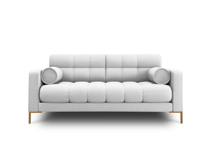 Bali Sofa, 2 Seats, 152x96 cm — Light Grey / Gold Metal