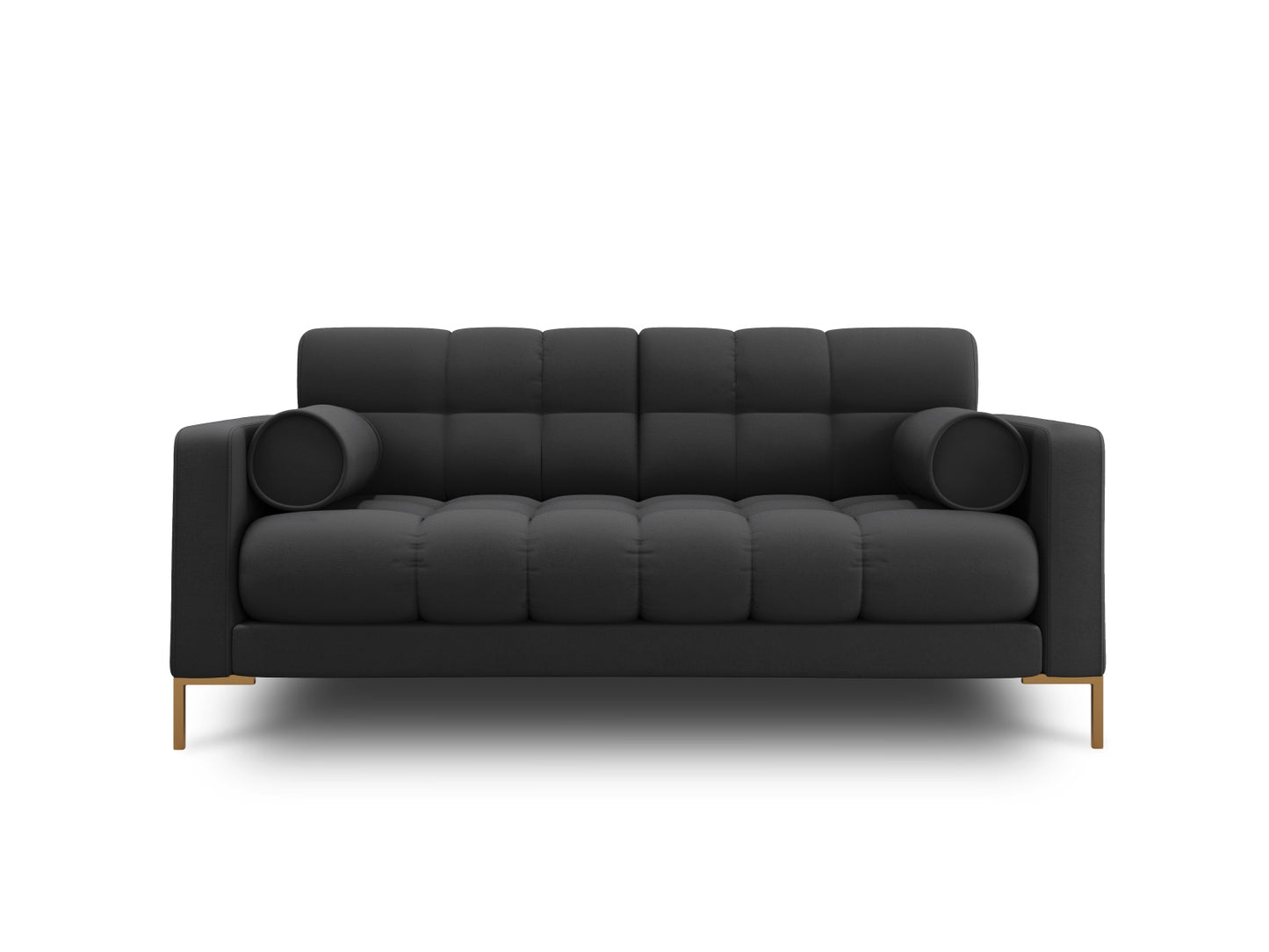 Bali Sofa, 2 Seats, 152x96 cm — Dark Grey / Gold Metal