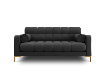 Bali Sofa, 2 Seats, 152x96 cm — Dark Grey / Gold Metal