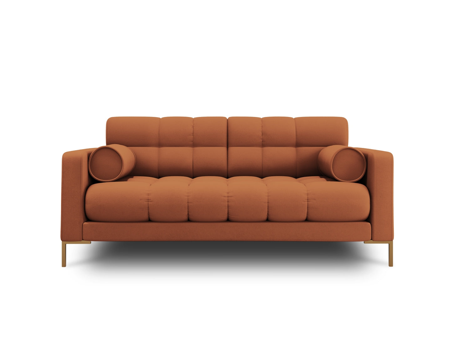 Bali Sofa, 2 Seats, 152x96 cm — Brick / Gold Metal