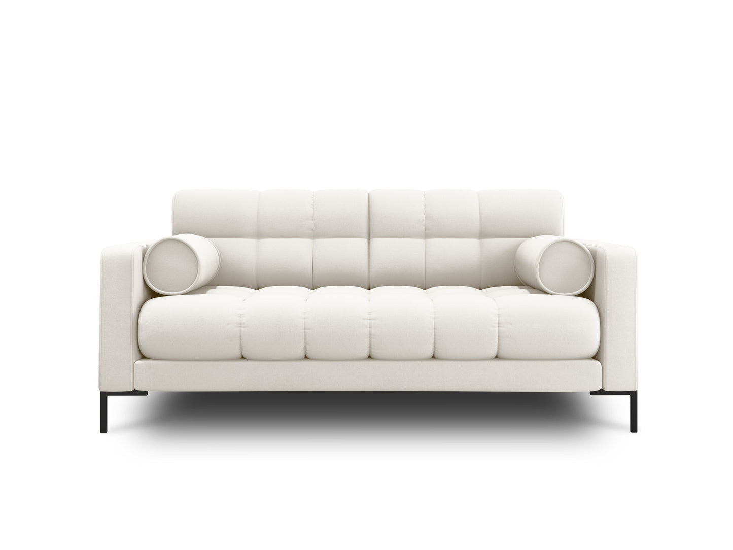 Bali Sofa, 2 Seats, 152x96 cm — Light Beige / Black Metal